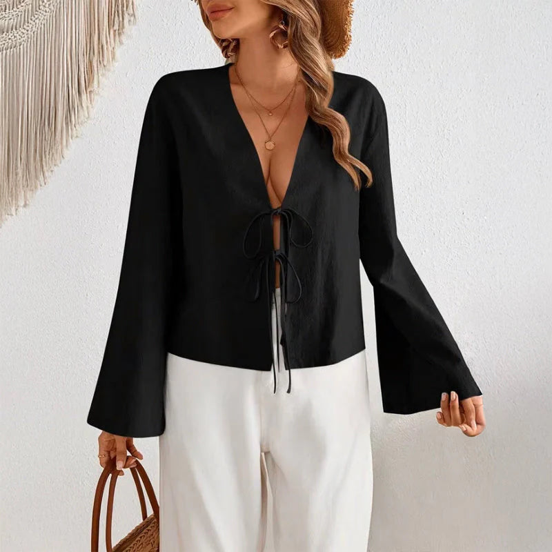 Chloé Montclair Villarosa LaceUp Blouse