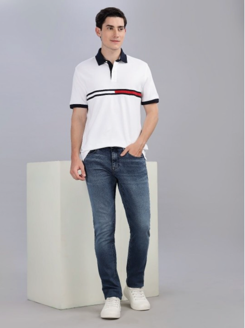 Tommy Hilfiger | Men Striped Polo Collar Cotton T-shirt