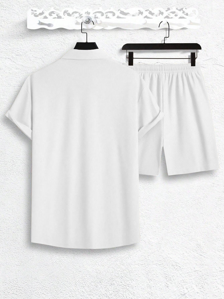 Faded Line Cord Knit Textured Co-Ords Set