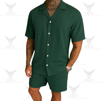 Faded Line Cord Knit Textured Co-Ords Set