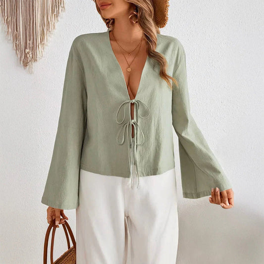 Chloé Montclair Villarosa LaceUp Blouse