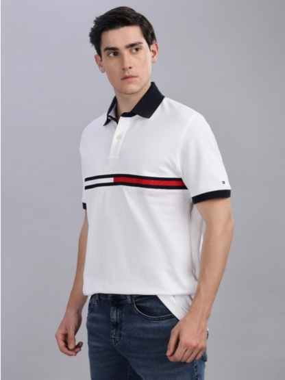 Tommy Hilfiger | Men Striped Polo Collar Cotton T-shirt