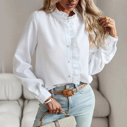 Valentina Rossi Ruffle Trim Shirt