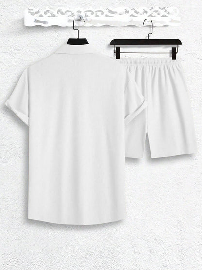 Faded Line Cord Knit Textured Co-Ords Set